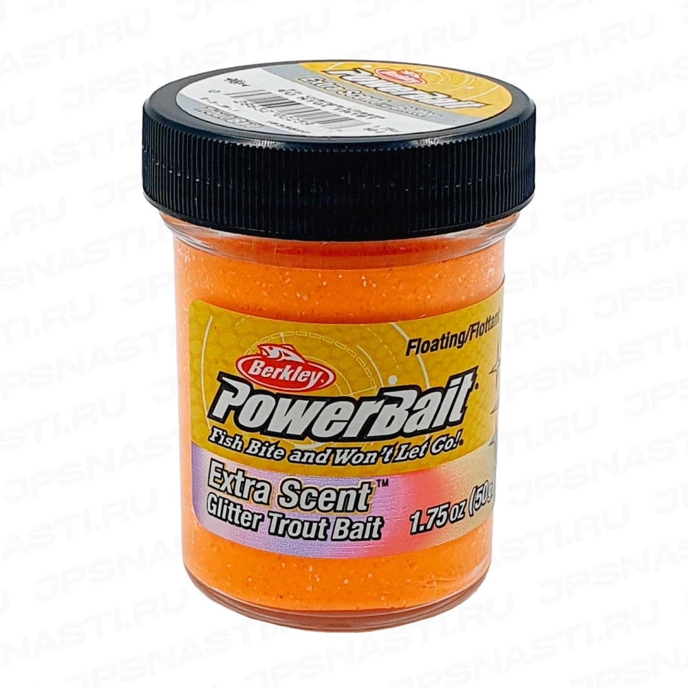 Паста форелевая Berkley PowerBait Natural Scent Trout Bait (1633590), оранжевая с блестками, сыр