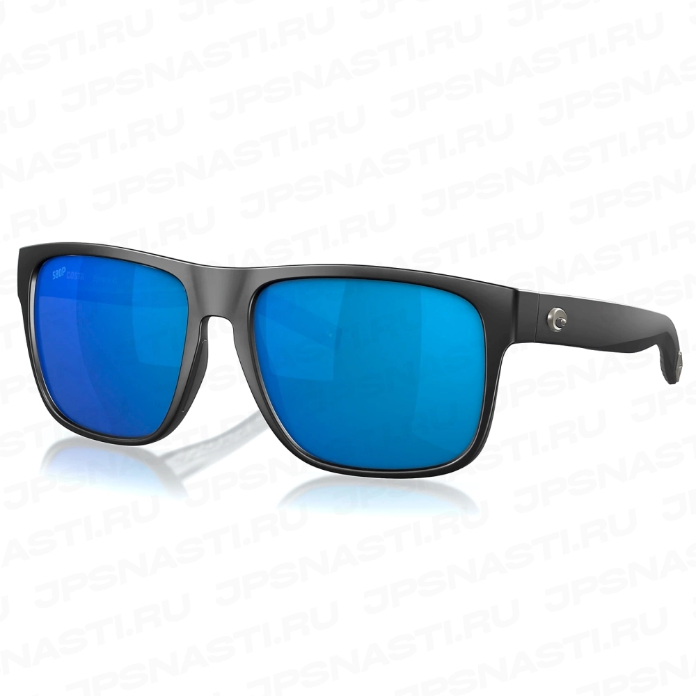 Очки поляризационные Costa Del Mar Spearo XL 580G, XXL, wide fit, matte black/blue mirror