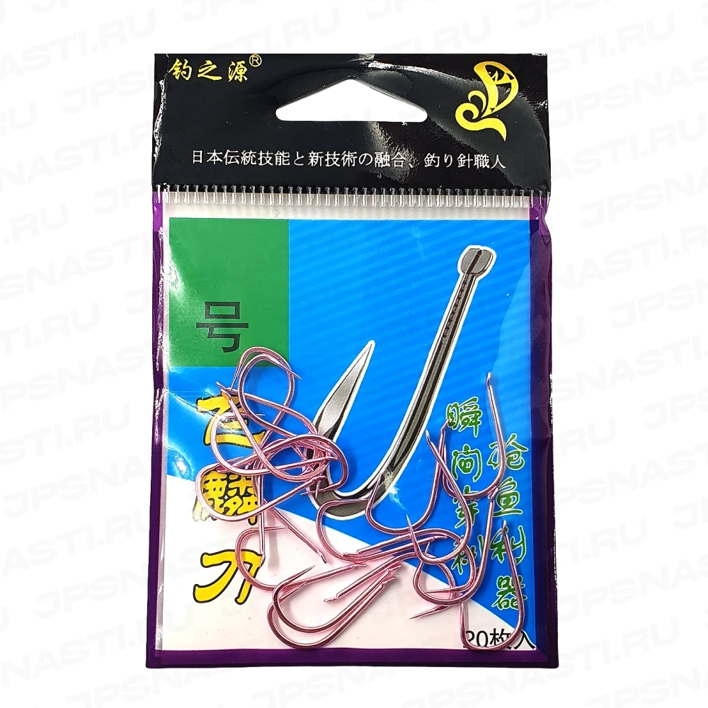 Крючки одинарные DZY (New Guandong) без бородки, #6, 20 шт.