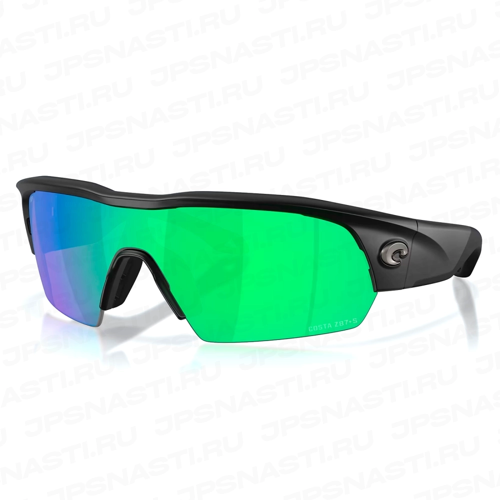 Очки поляризационные Costa Del Mar Pilothouse PRO 580P, XXL, wide fit, matte black/green mirror