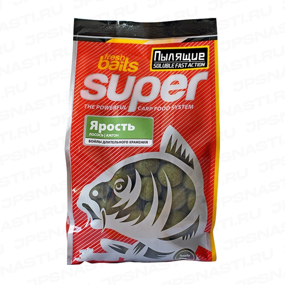 Бойлы Fresh Baits Super пылящие 7х10 мм, Ярость (лосось / ажгон)