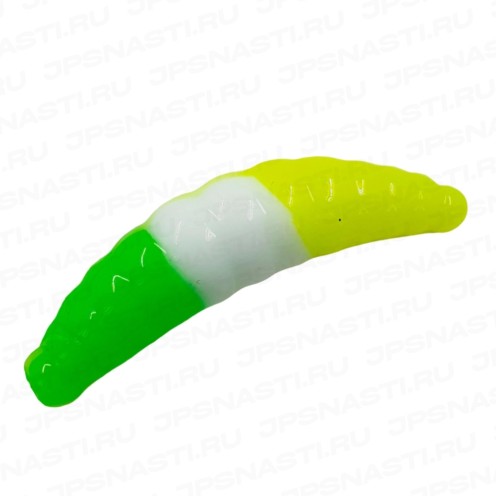 Силиконовые приманки Cool Place Maggot 1.6, зеленый/белый/шартрез, сыр