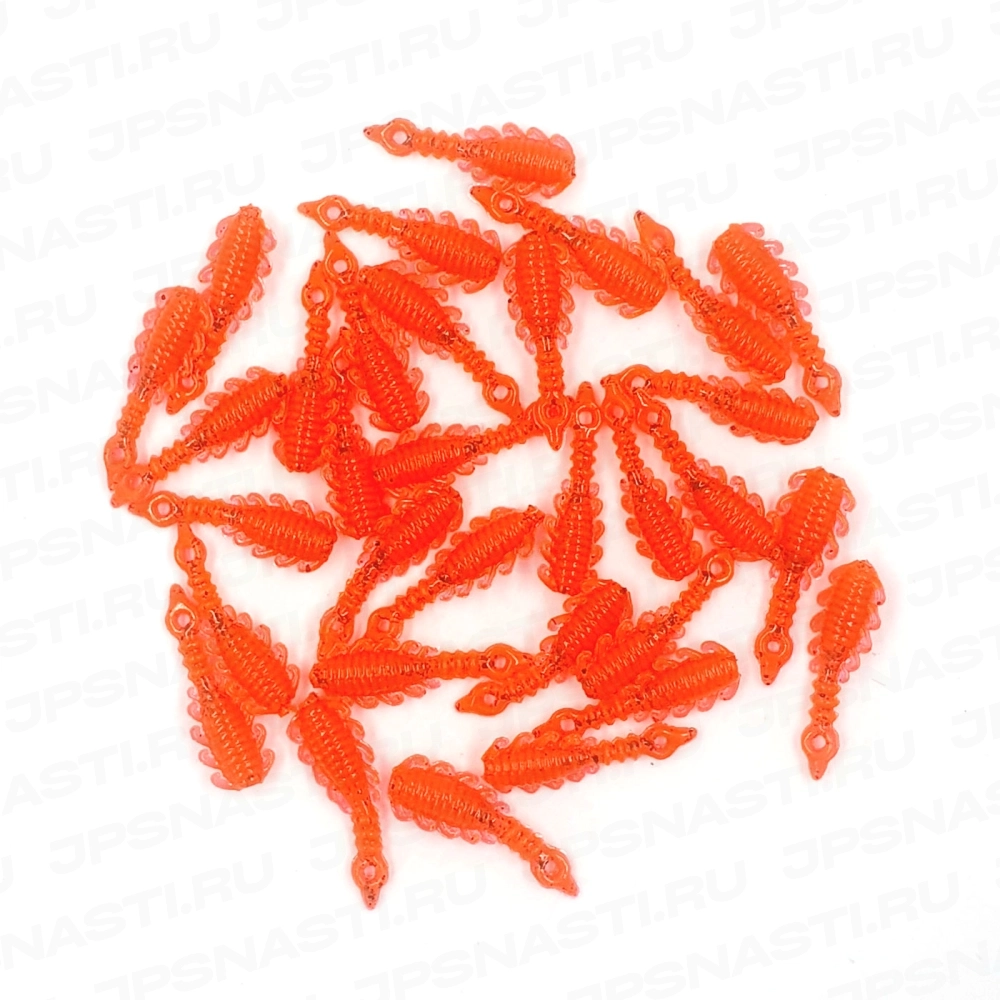 Силиконовые приманки Eleven Lures Atata, 30 шт, #Carrot Orange
