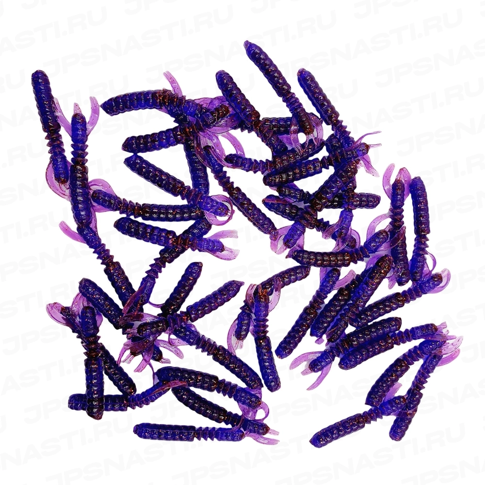 Силиконовые приманки Eleven Lures ScareCraw 1.2, 45 шт, #Grape Purple