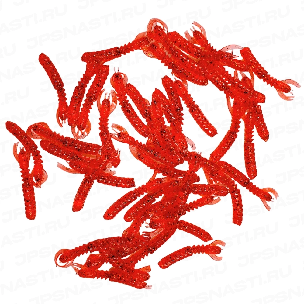Силиконовые приманки Eleven Lures ScareCraw 1.2, 45 шт, #Ruby Red