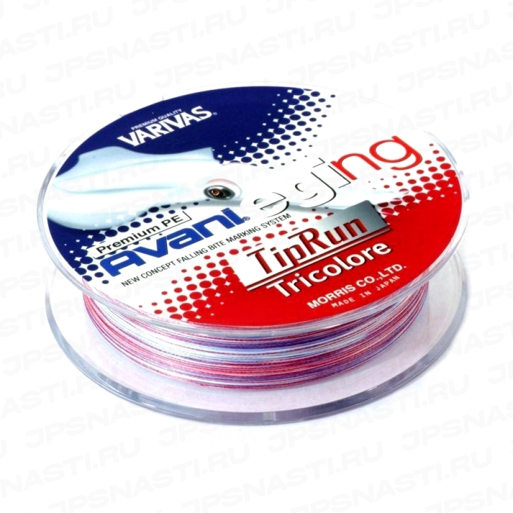 Плетеный шнур Varivas Avani Eging TipRun Tricolore х4, #0.8, 150 м, многоцветный