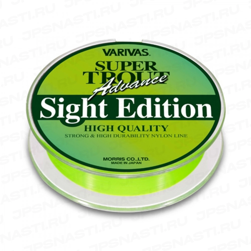 Монофильная леска Varivas Super Trout Advance Sight Edition Hight Quality, #3, 150 м, зеленый
