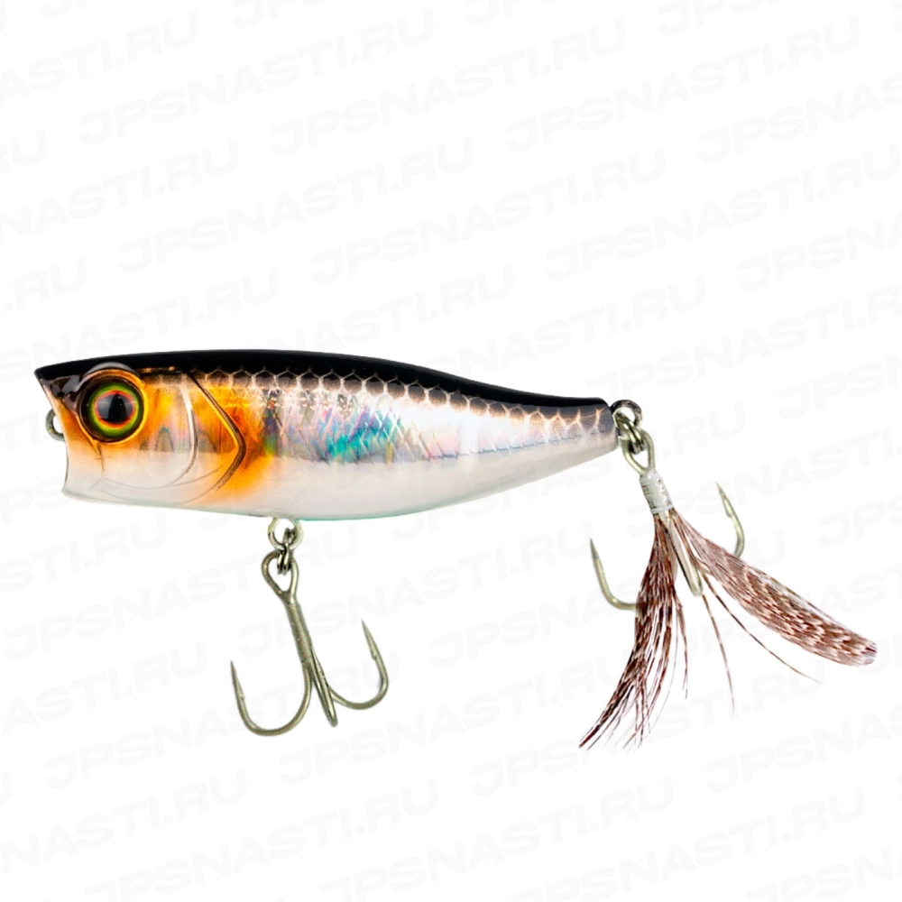 Воблер Jackall Chubby Popper 42, 3.3 г, hl silver black