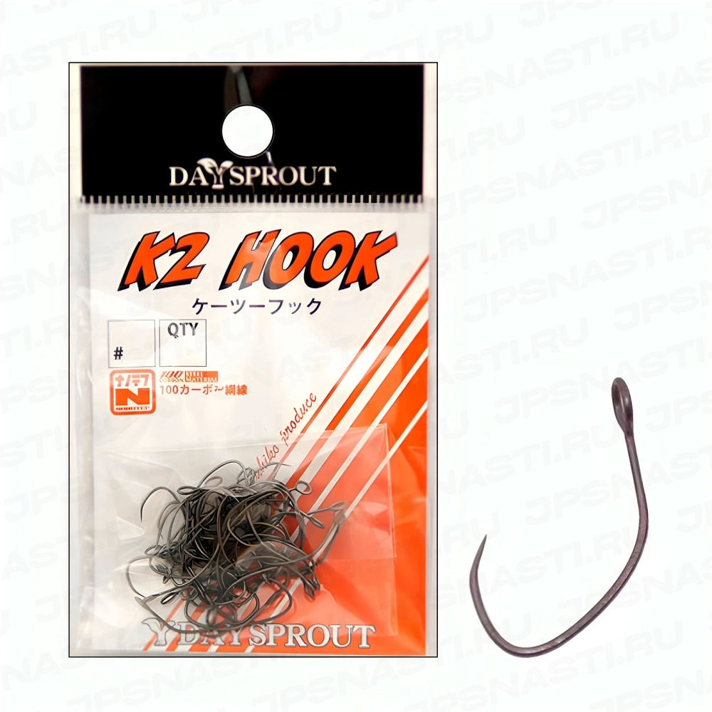 Крючки одинарные Daysprout K2 Hook, Nanotef Coat, #8, 50 pcs