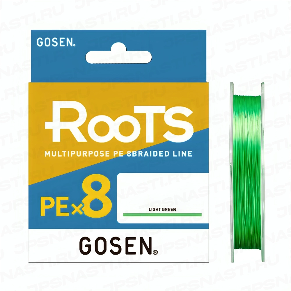 Плетеный шнур Gosen RooTS PE x8, #0.6, 150 м, зеленый