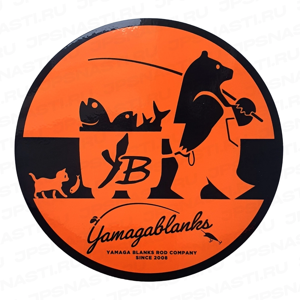 Наклейка Yamaga Blanks Fishing Bear Sticker, Orange / Black, 12 см