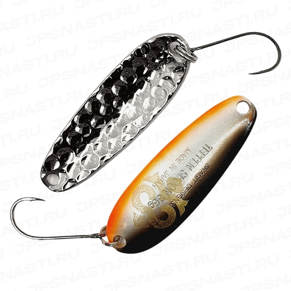Колеблющаяся блесна Skagit Designs TePPeN Spoon Super Hammered YukaR, 8.6 г, #Silver Black Orange