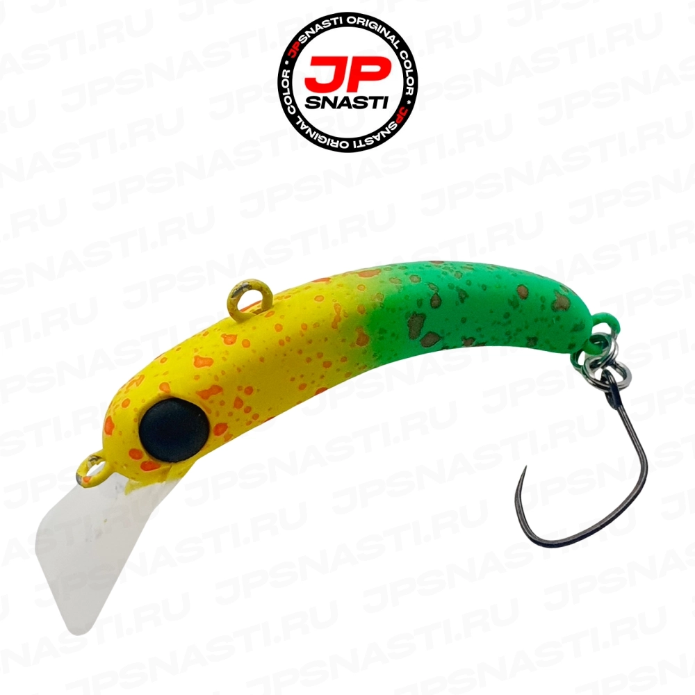 Воблер 1089 Koubou SakasanYoro Slim 35FS, 2.1 г, #RU106 Green Glow (Jpsnasti Oricolor)