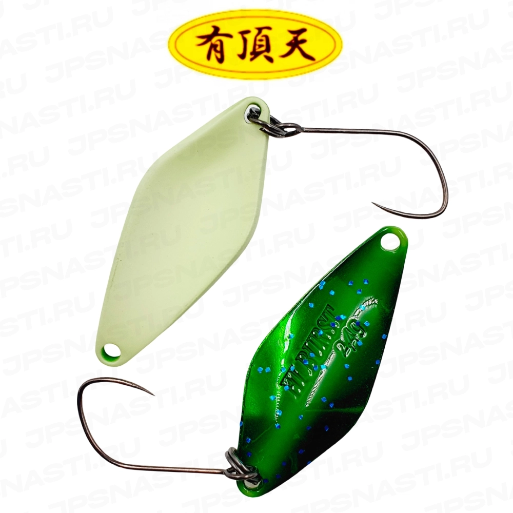 Колеблющаяся блесна ValkeIn Hi Burst, 2.4 гр, #Sparkle Lime (Uchoten Oricolor)