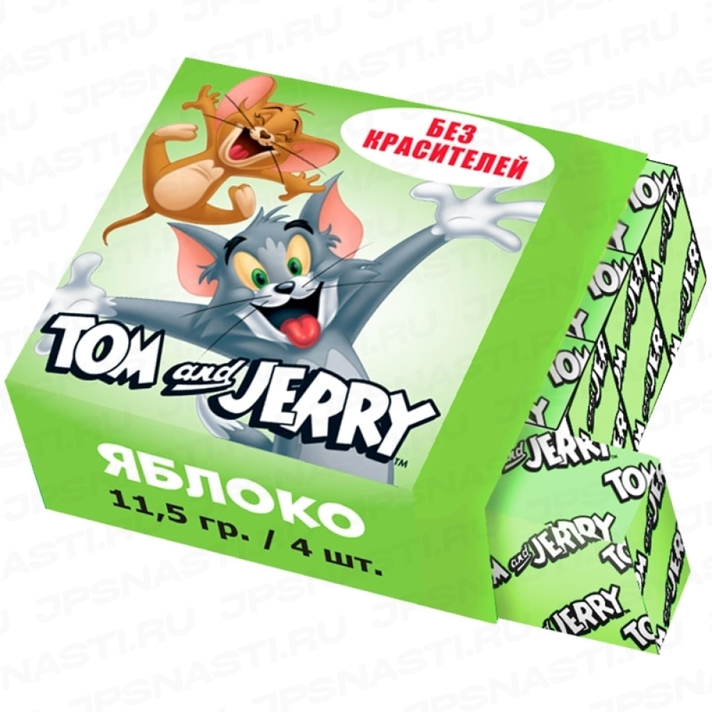 Жевательная конфета King Island Tom and Jerry, со вкусом яблока, 11.5 гр