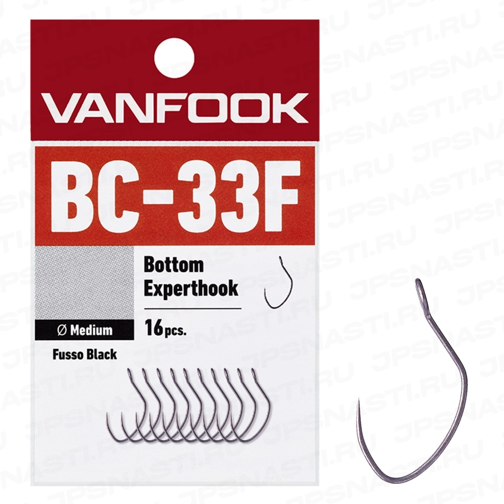 Крючки одинарные Vanfook BC-33F, Fusso Black, #9