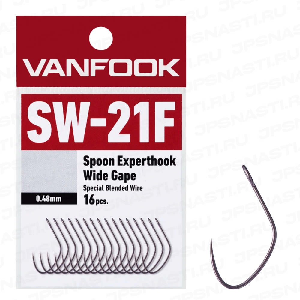 Крючки одинарные Vanfook SW-21F, Fusso Black, #9, 100 шт.