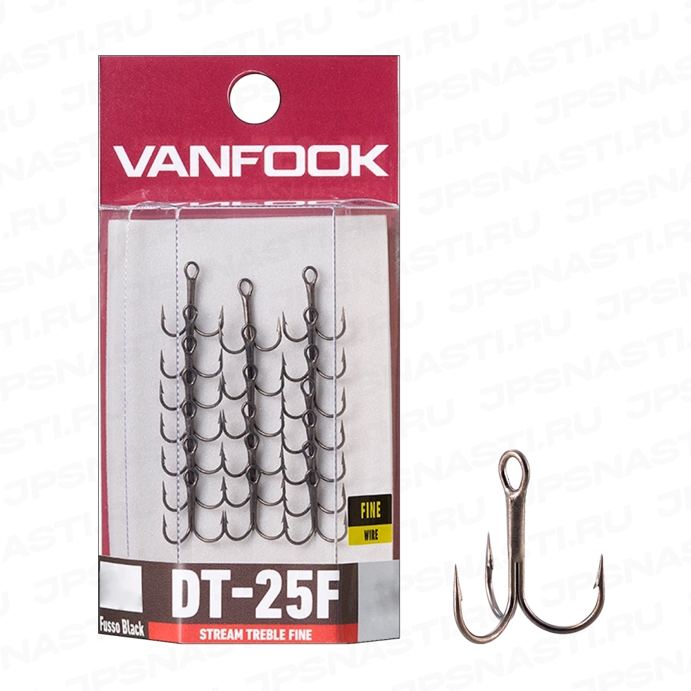 Крючки тройные Vanfook DT-25F, Fusso Black, #14