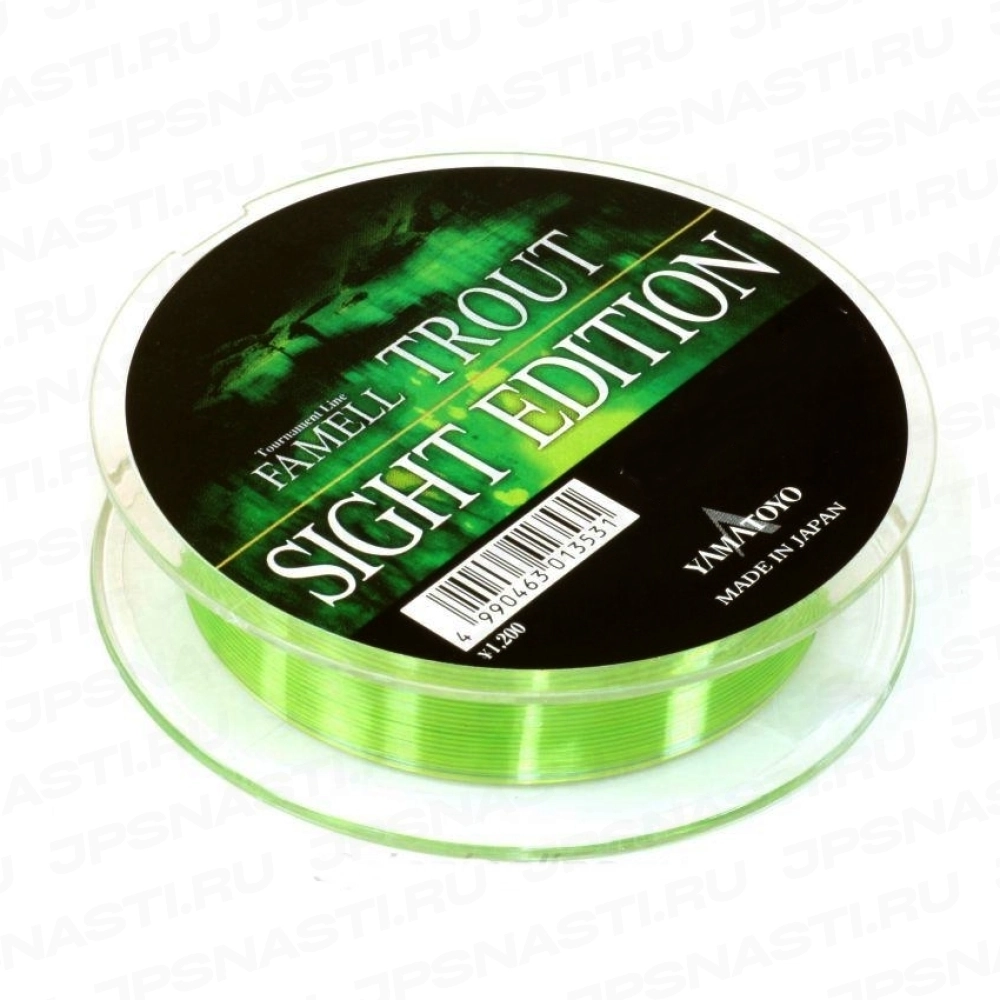 Монофильная леска Yamatoyo Famell Trout Sight Edition, #0.4, 150 м, Зеленый