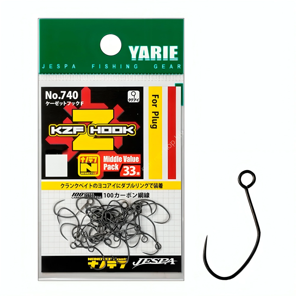 Крючки одинарные Yarie №740 KZ Hook Flat eye
