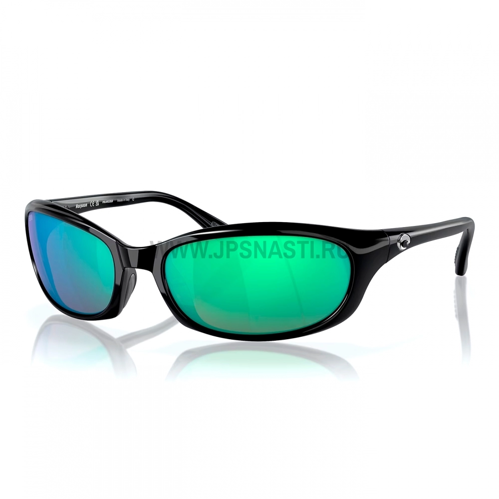 Очки поляризационные Costa Del Mar Harpoon 580G, S, narrow fit, shiny black/green mirror