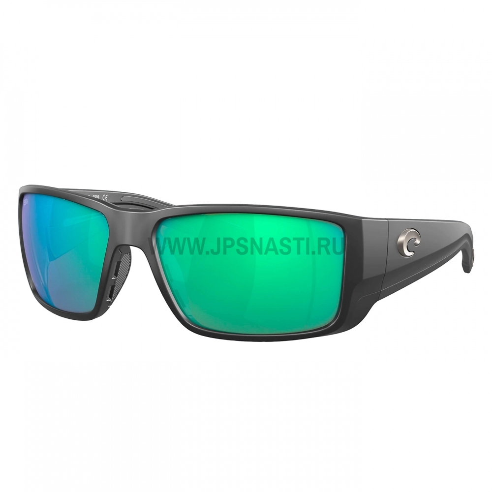 Очки поляризационные Costa Del Mar Blackfin PRO 580G, L, regular fit, matte black/green mirror