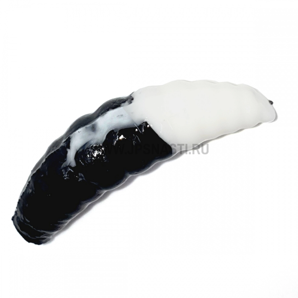 Силиконовые приманки Cool Place Maggot 1.6, черный/белый, сыр
