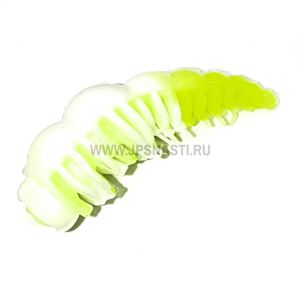 Силиконовые приманки Boroda Baits Larva XL Double Color, белый/лимон, сыр