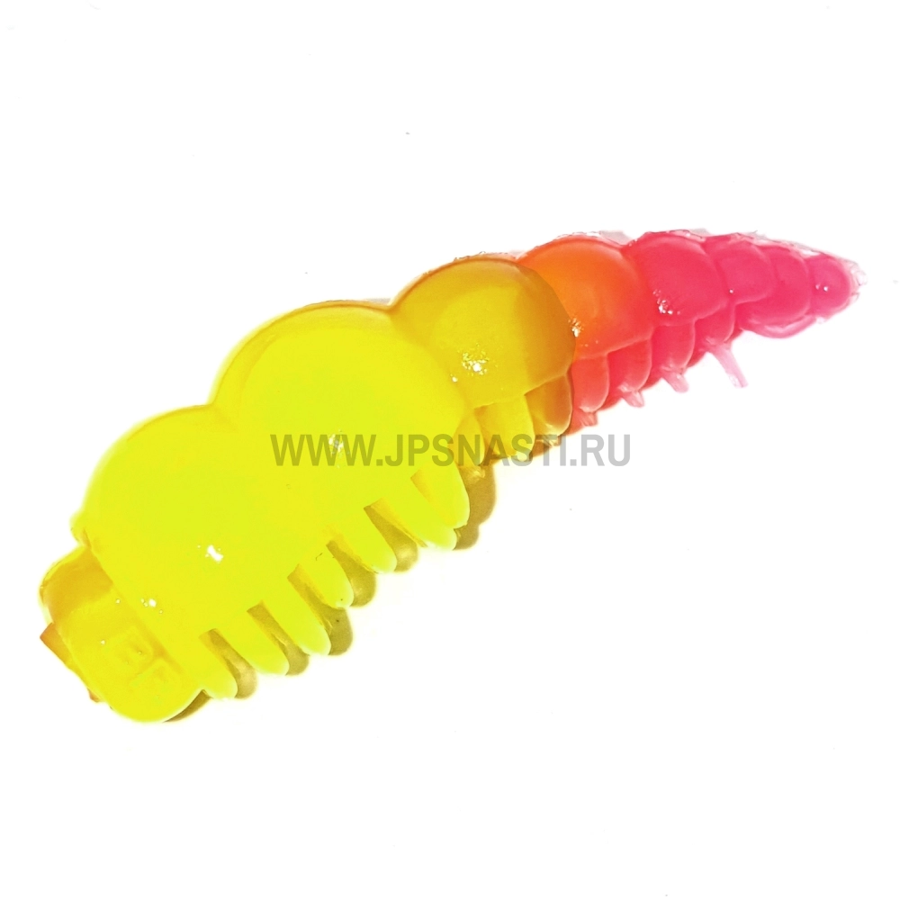 Силиконовые приманки Boroda Baits Larva XL Double Color, лимон/ярко-розовый, сыр