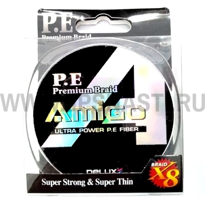 Плетеный шнур Amigo Premium Silver х8, #0.8, белый
