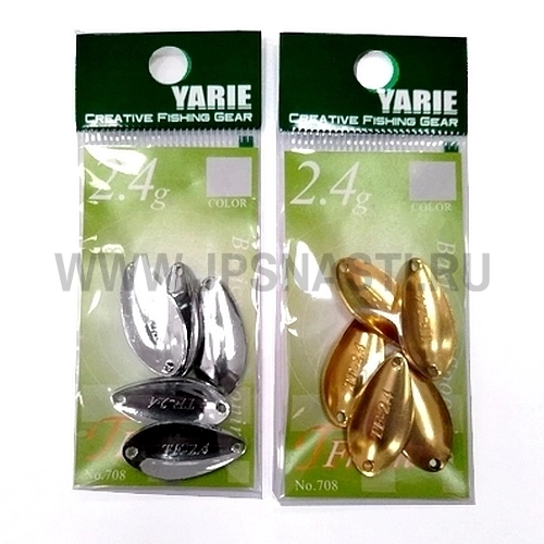 Колеблющаяся блесна Yarie №708 T-Fresh, 2,4 гр, 5 шт для покраски, Gold