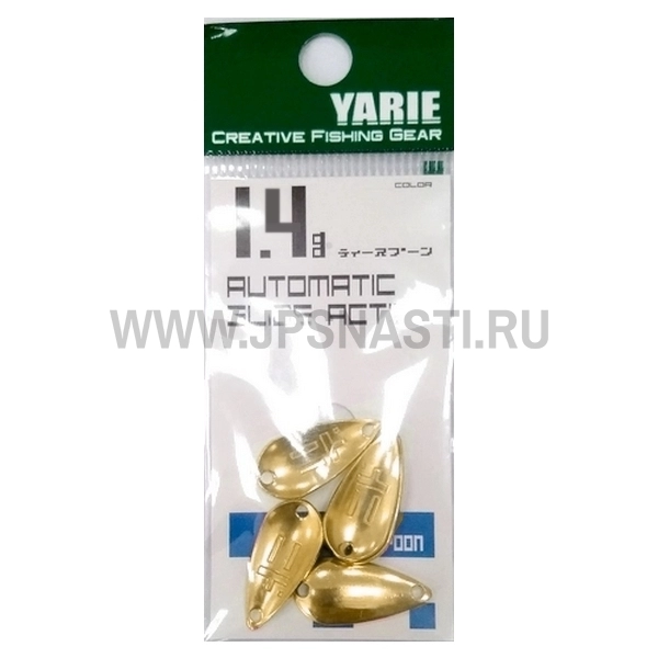 Колеблющаяся блесна Yarie №706 T-Spoon, 1.4 гр, 5 шт для покраски, Gold