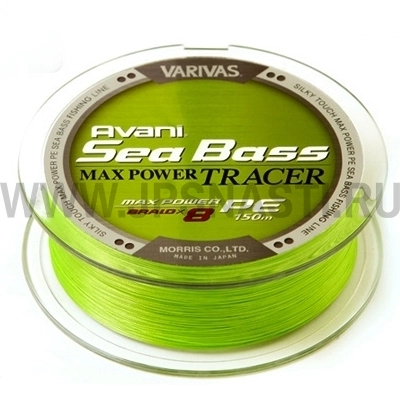 Плетеный шнур Varivas Avani Sea Bass Max Power Tracer х8, #0.6, 150 м, зеленый