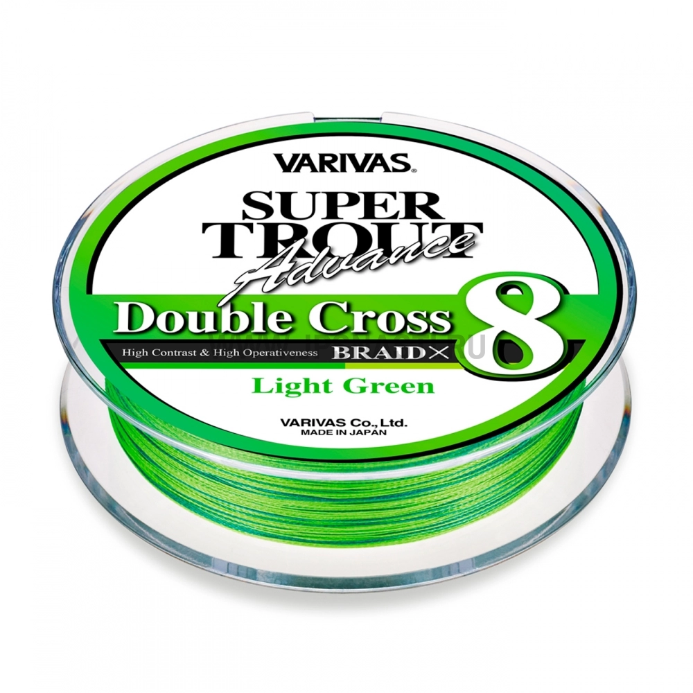 Плетеный шнур Varivas Super Trout Advance Double Cross PE х8, #1, 100 м, зеленый с маркерами
