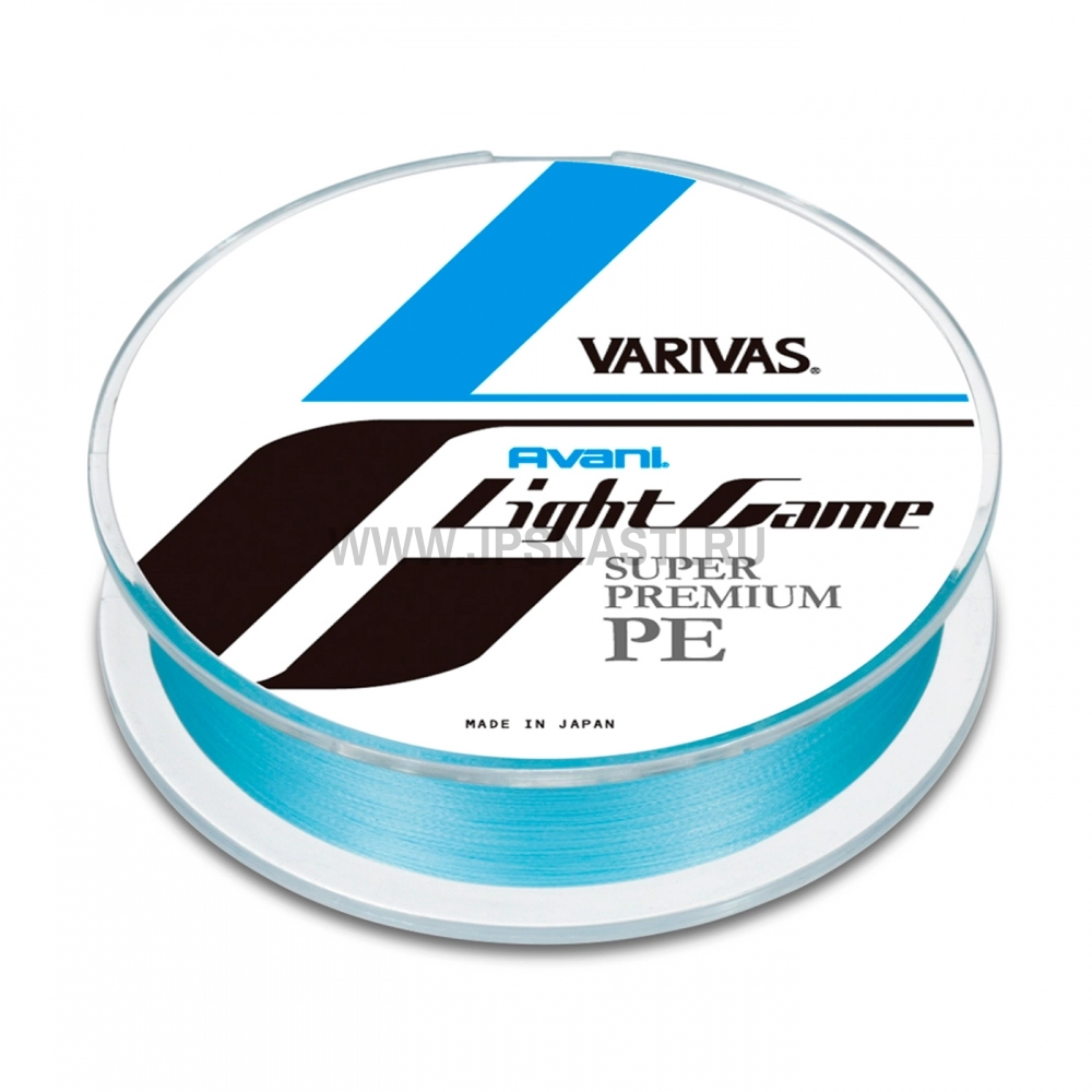 Плетеный шнур Varivas Avani Light Game Super Premium PE Center Marking x4, #0.3, 150 м, голубой