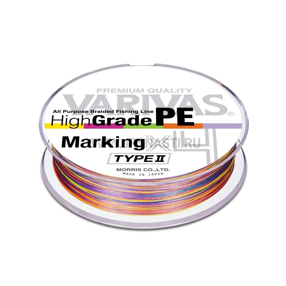 Плетеный шнур Varivas High Grade PE Marking x4 Type II, #0.6, 150 м, многоцветный