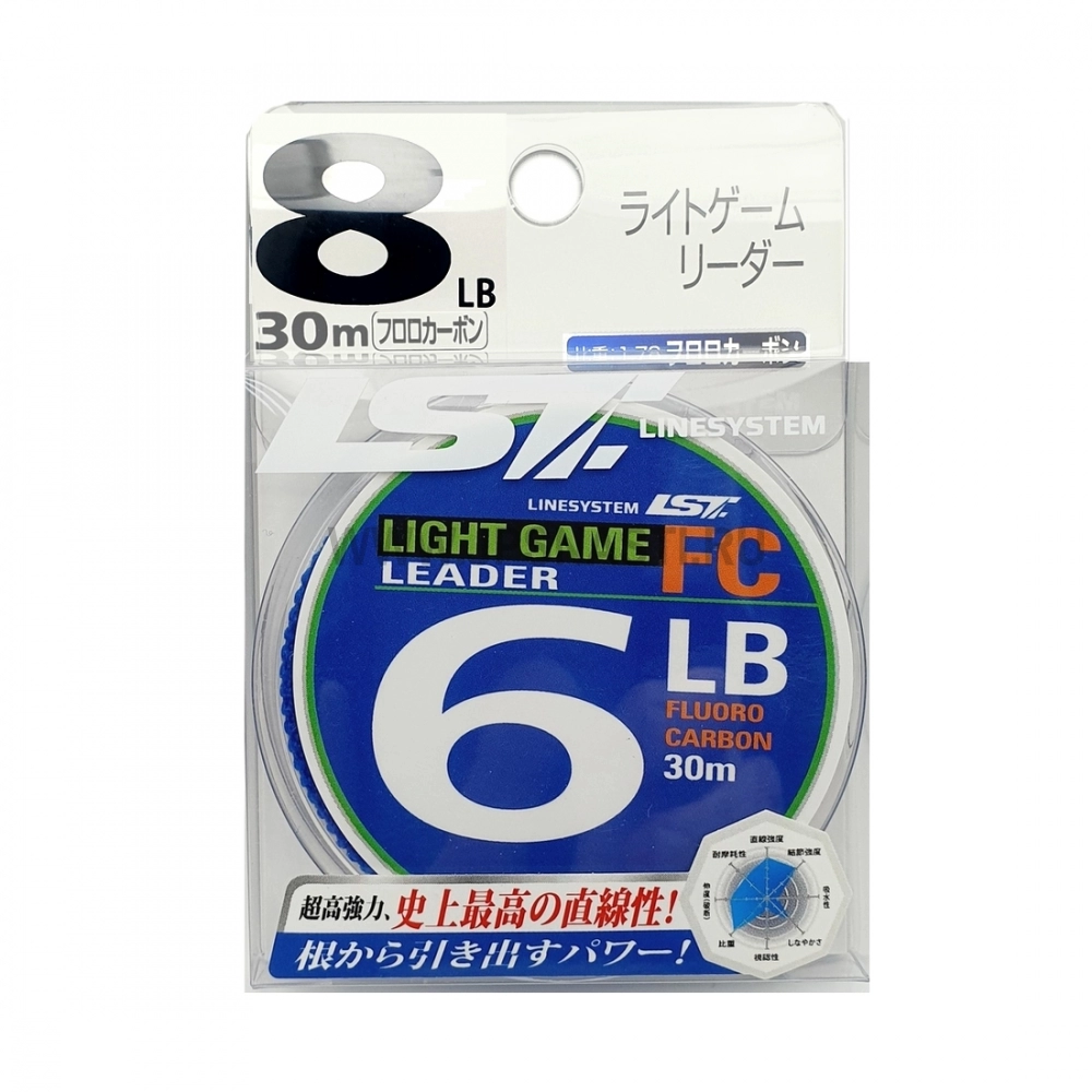 Шок лидер флюорокарбоновый LineSystem Light Game Leader, #2, 8 Lb, 30 м, прозрачный