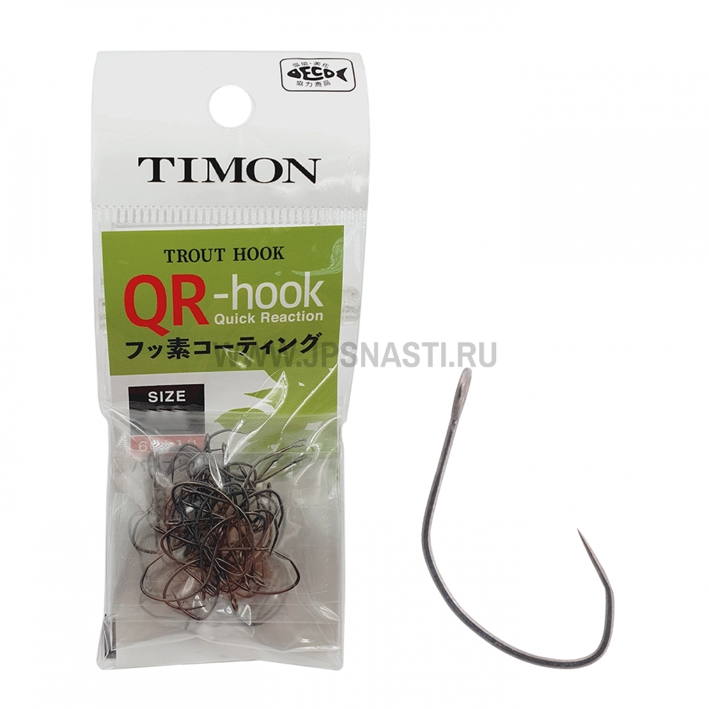 Крючки одинарные Timon QR-hook, #10, 60 шт