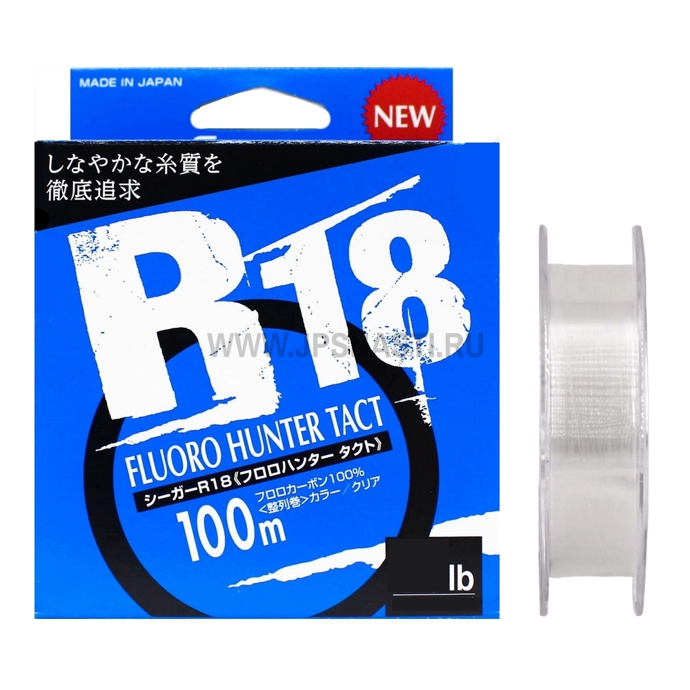 Флюорокарбон Seaguar R18 Fluoro Hunter Tact, #0.5, 100 м, прозрачный