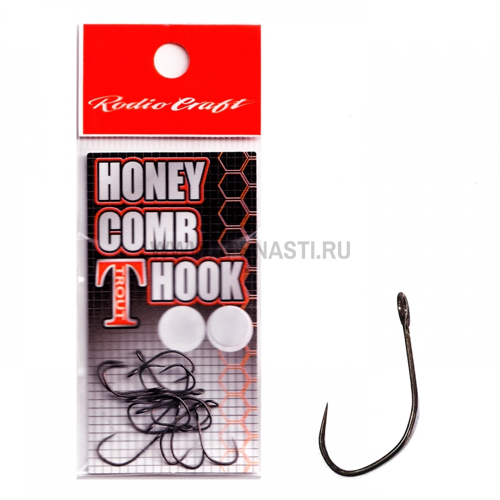 Крючки одинарные Rodio Craft Honey Comb T Hook, #6, 15 pcs