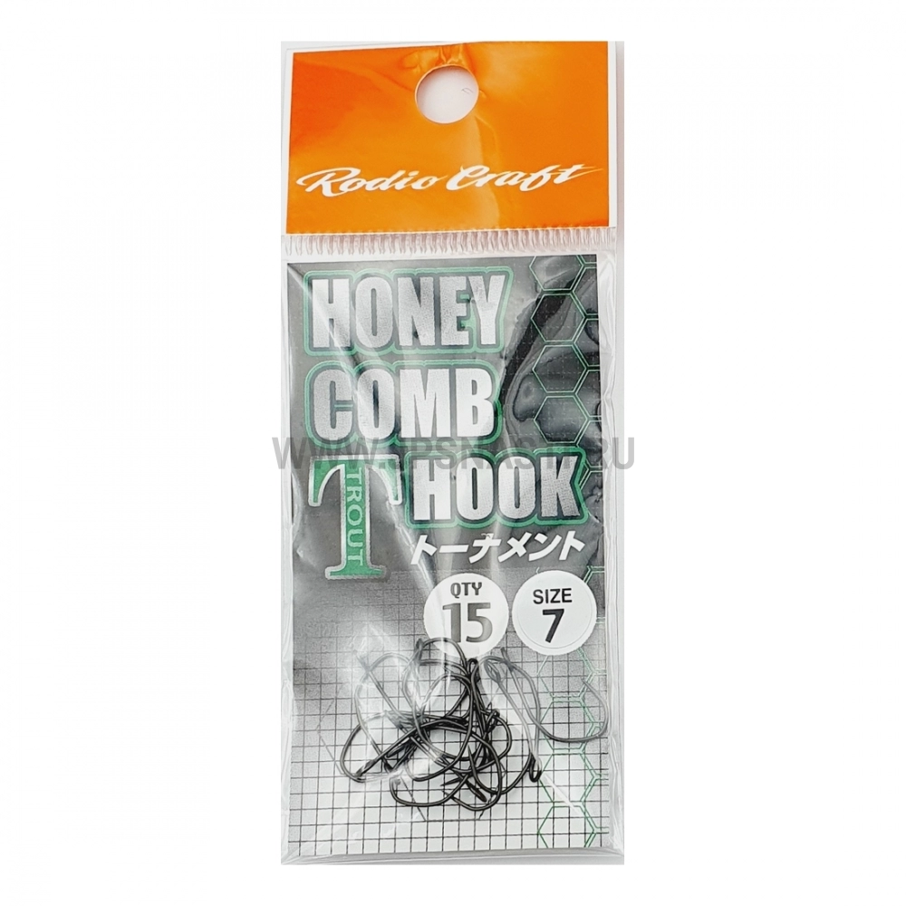 Крючки одинарные Rodio Craft Honey Comb T Hook Tournament, #7, 15 pcs