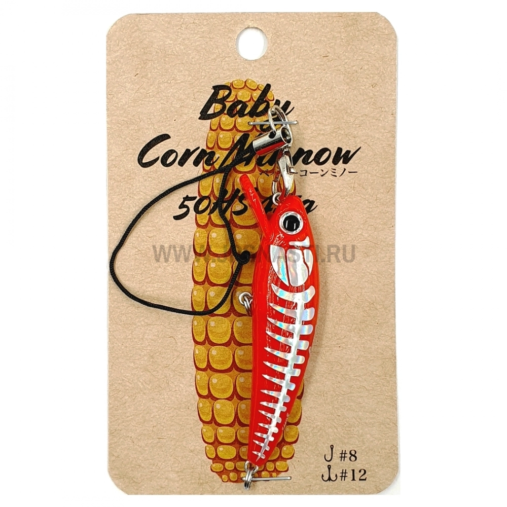 Воблер Skagit Designs Baby Corn Minnow 50HS, 4.5 г, #Red Hot Dragon
