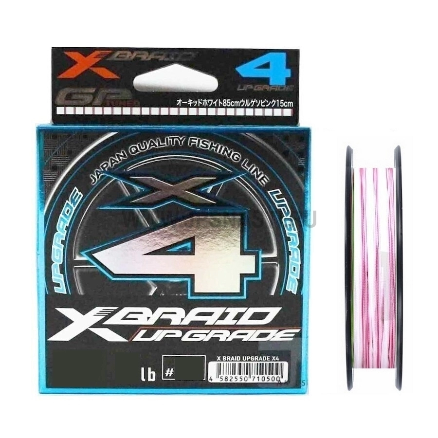 Плетеный шнур YGK X-Braid Upgrade X4, #1, 150 м, розово-белый