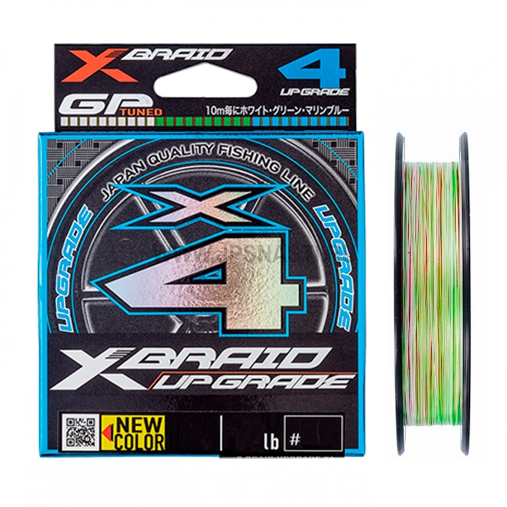 Плетеный шнур YGK X-Braid Upgrade X4 3-Colour, #0.4, 150 м, многоцветный