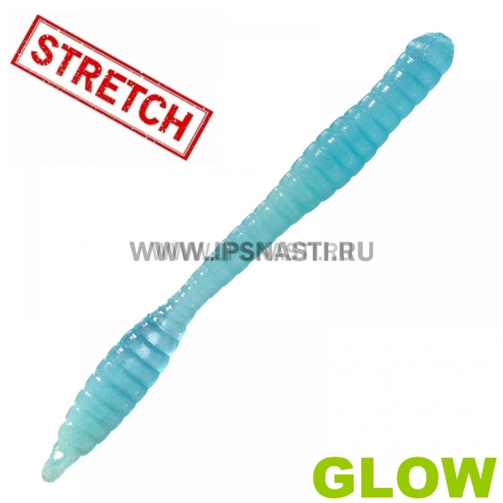 Силиконовые приманки Soorex Pro Worm, 80 мм, сыр, blue glow
