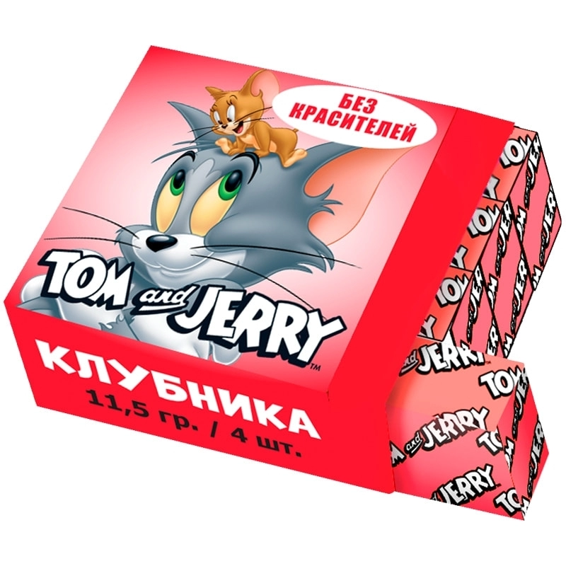 Жевательная конфета King Island Tom and Jerry, со вкусом клубники, 11.5 гр