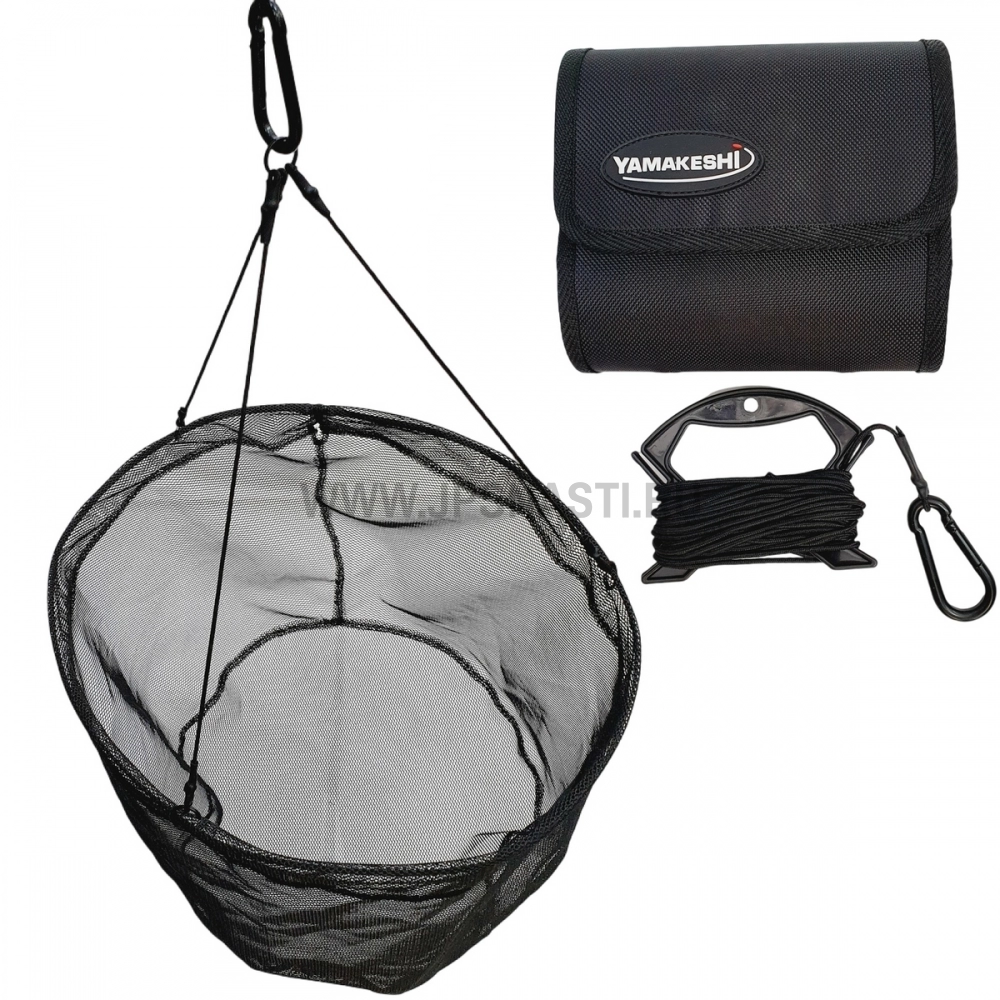 Подсачек-подъемник на шнуре в сумке Yamakeshi Streetfishing Net, black