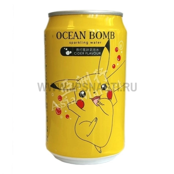 Лимонад Ocean Bomb, покемон Пикачу, со вкусом яблочного сидра, 330 мл