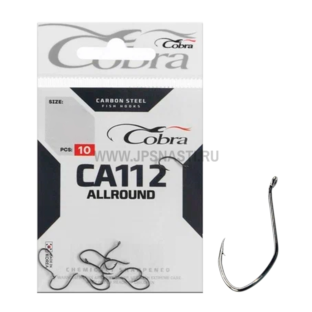 Крючки одинарные Cobra Allround CA112, #10