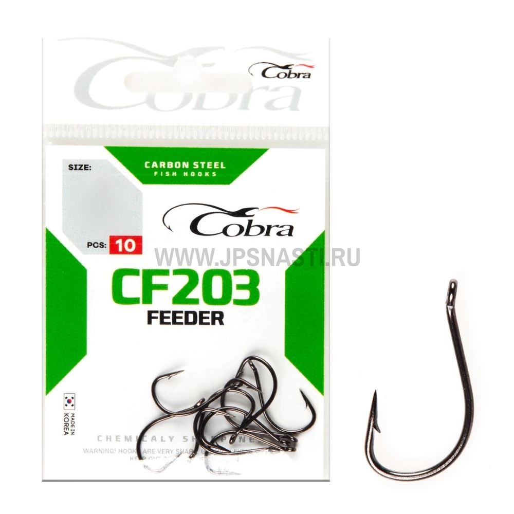 Крючки одинарные Cobra Feeder CF203, #6